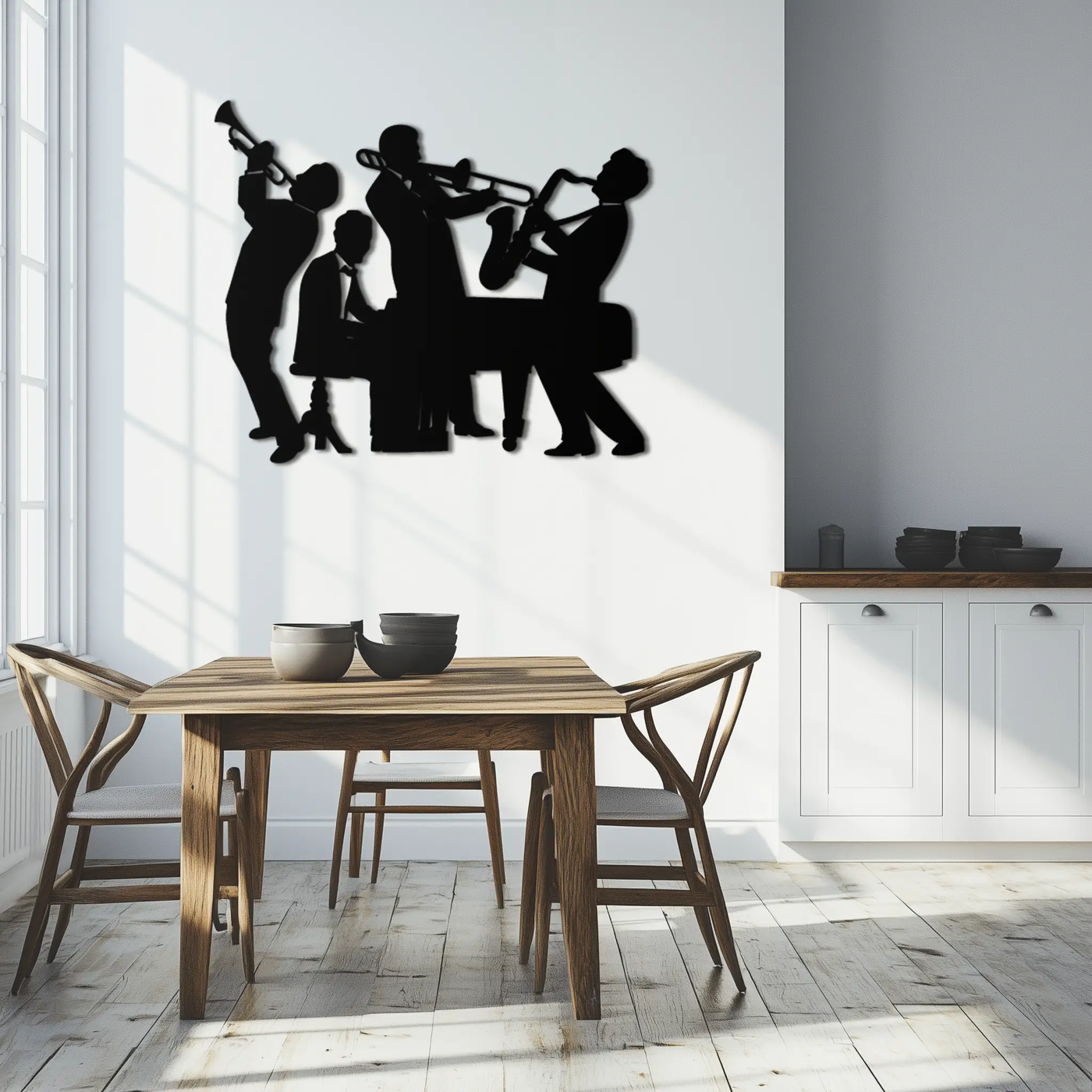 Jazz Band Metal Wall Art - Modern Musical Silhouette Decor- KAF255 by Enova Art