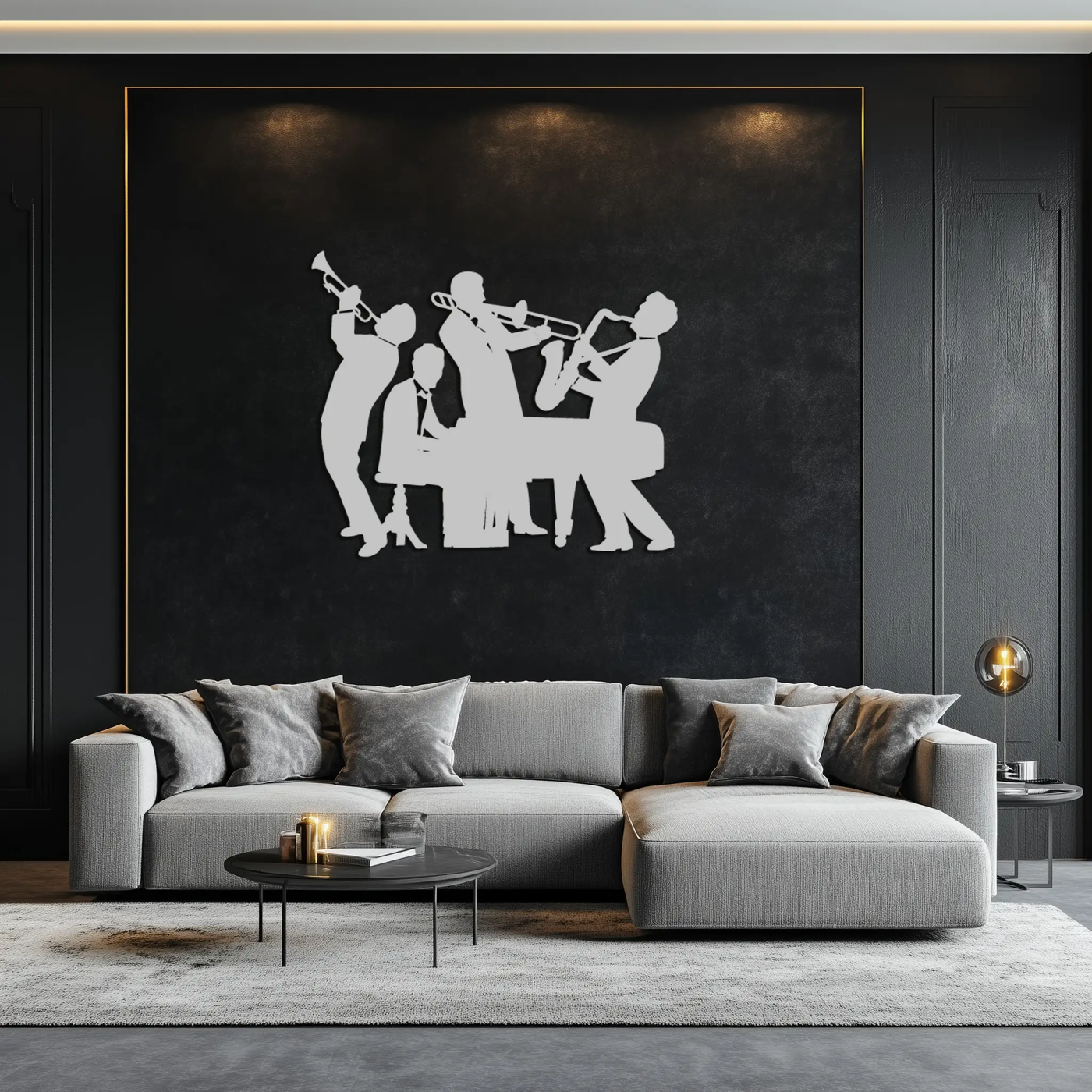 Jazz Band Metal Wall Art - Modern Musical Silhouette Decor- KAF255 by Enova Art