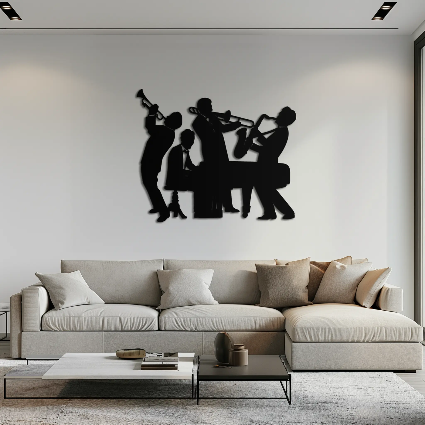 Jazz Band Metal Wall Art - Modern Musical Silhouette Decor- KAF255 by Enova Art