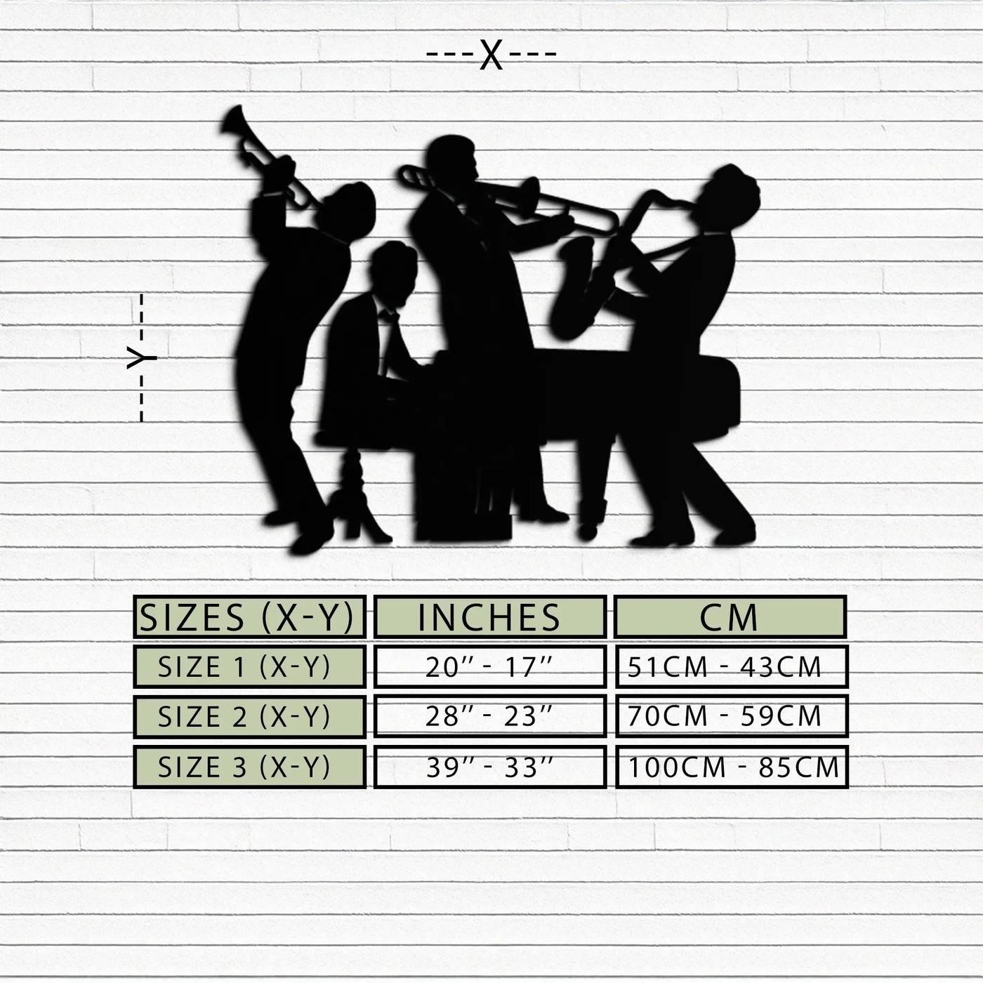 Jazz Band Metal Wall Art - Modern Musical Silhouette Decor- KAF255 by Enova Art