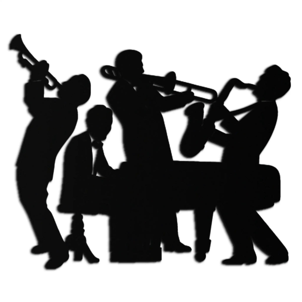 Jazz Band Metal Wall Art - Modern Musical Silhouette Decor- KAF255 by Enova Art