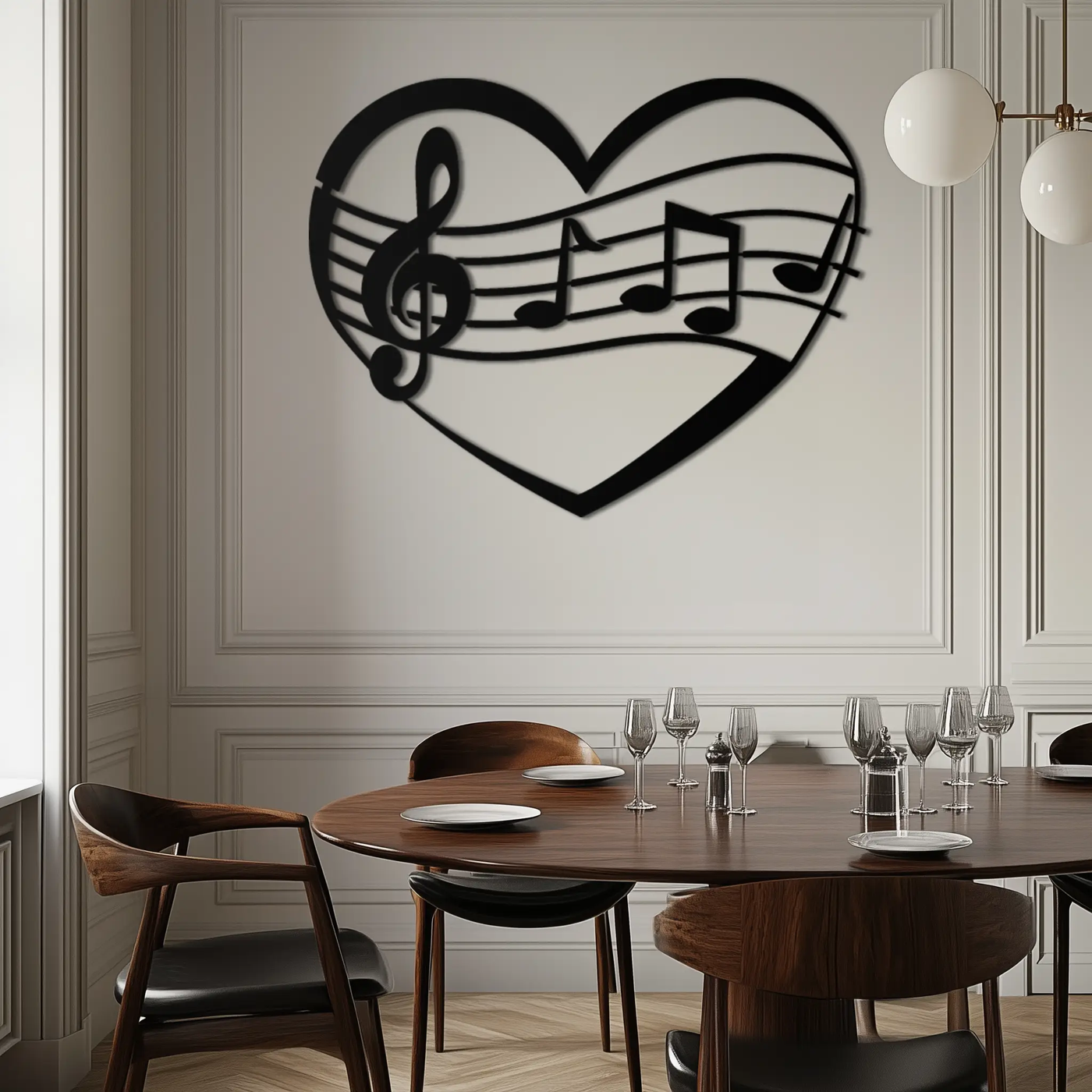 Musical Heart Metal Wall Art - Music Lover’s Home Decor- KAF256 by Enova Art