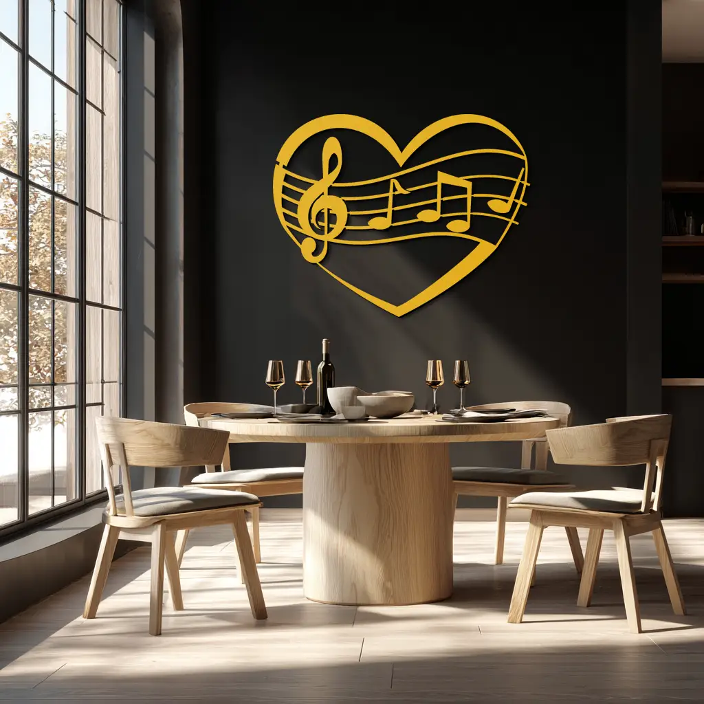 Musical Heart Metal Wall Art - Music Lover’s Home Decor- KAF256 by Enova Art