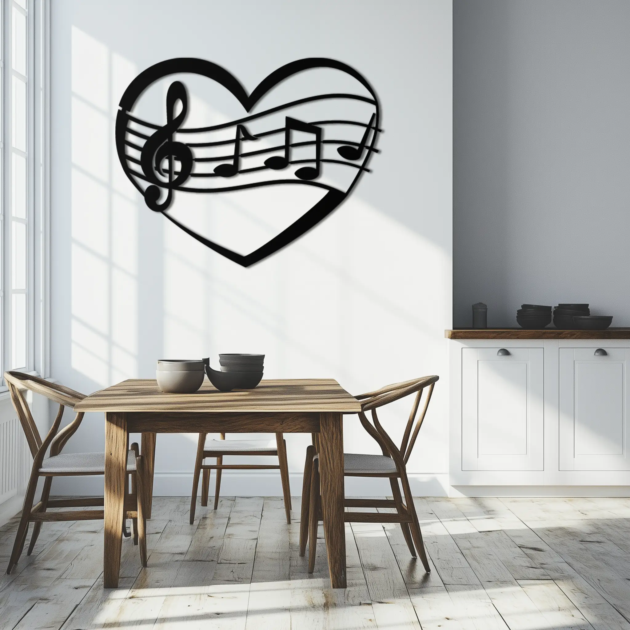Musical Heart Metal Wall Art - Music Lover’s Home Decor- KAF256 by Enova Art