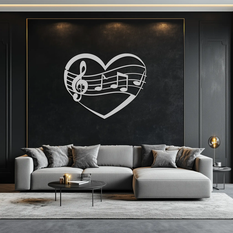 Musical Heart Metal Wall Art - Music Lover’s Home Decor- KAF256 by Enova Art