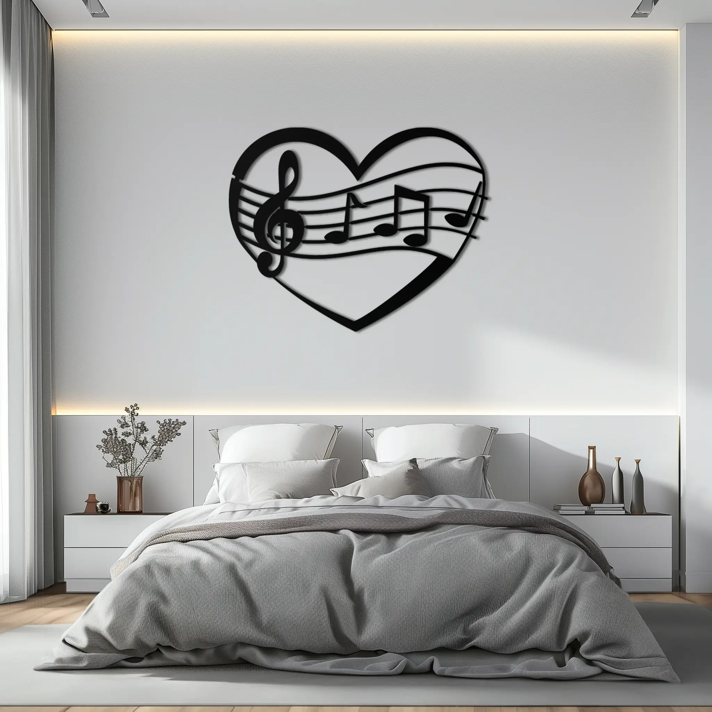 Musical Heart Metal Wall Art - Music Lover’s Home Decor- KAF256 by Enova Art