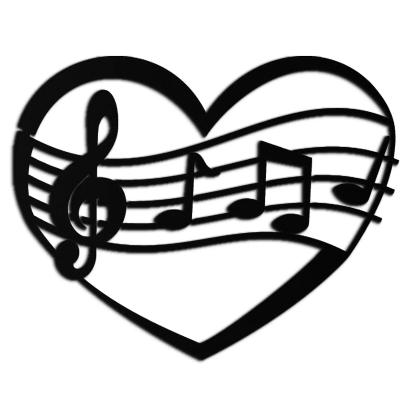 Musical Heart Metal Wall Art - Music Lover’s Home Decor- KAF256 by Enova Art