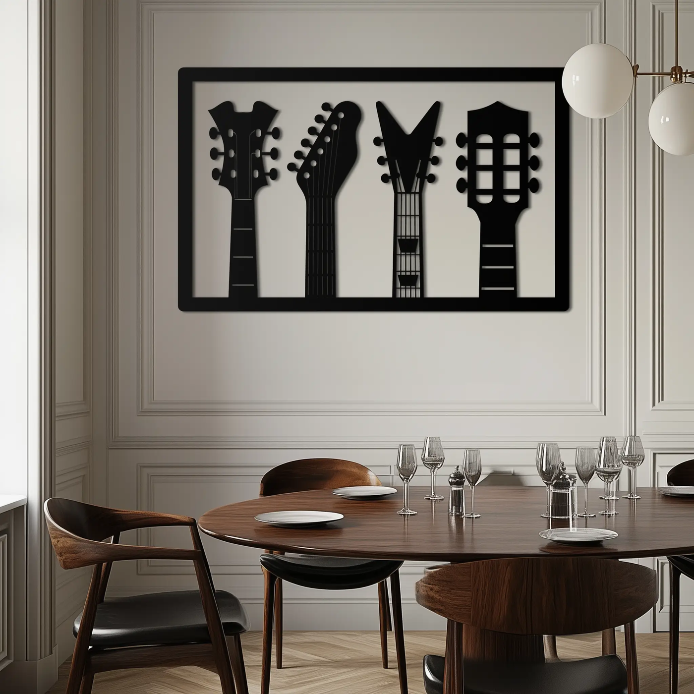 Guitar Neck Metal Wall Art - Modern Music Lover’s Decor- KAF258 by Enova Art