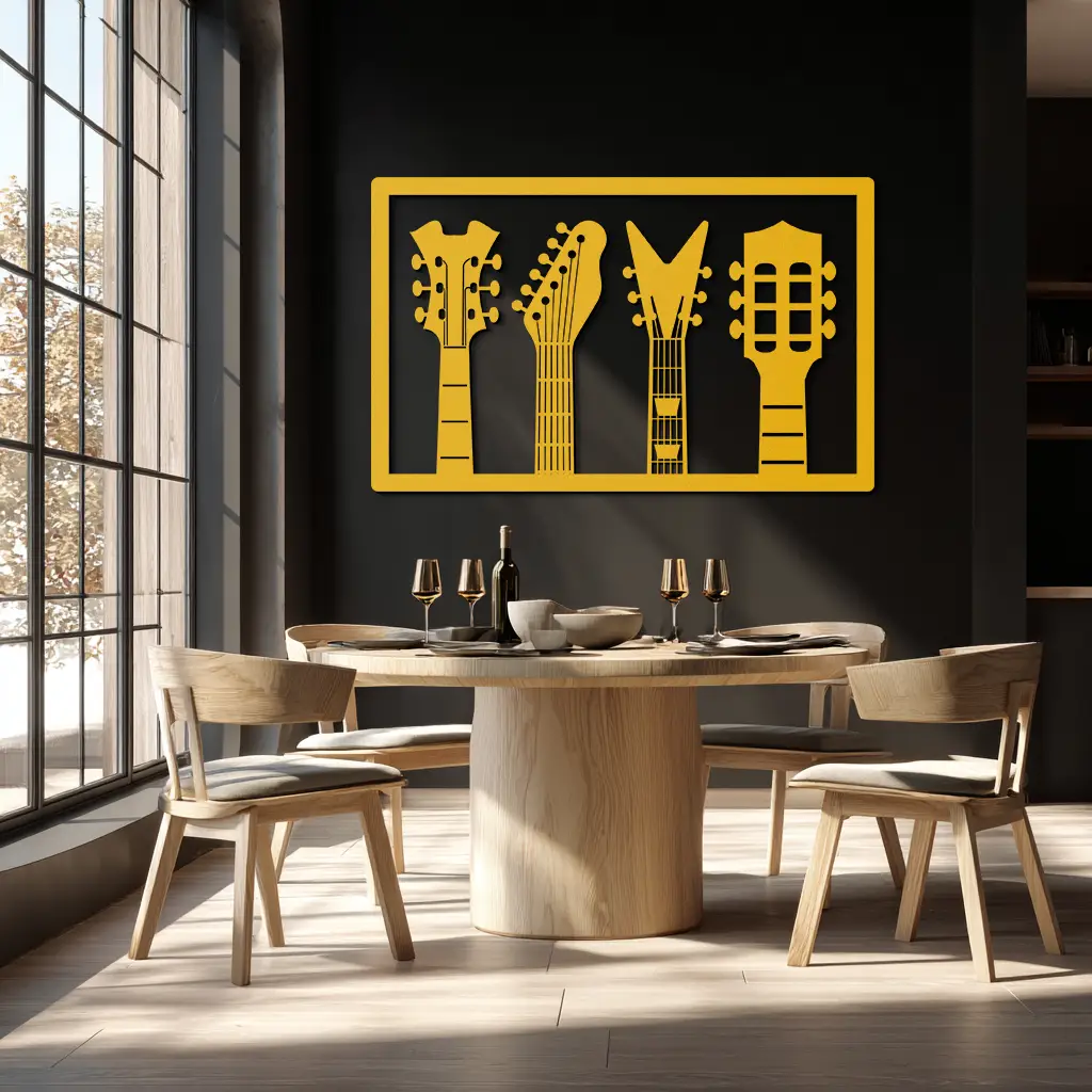 Guitar Neck Metal Wall Art - Modern Music Lover’s Decor- KAF258 by Enova Art