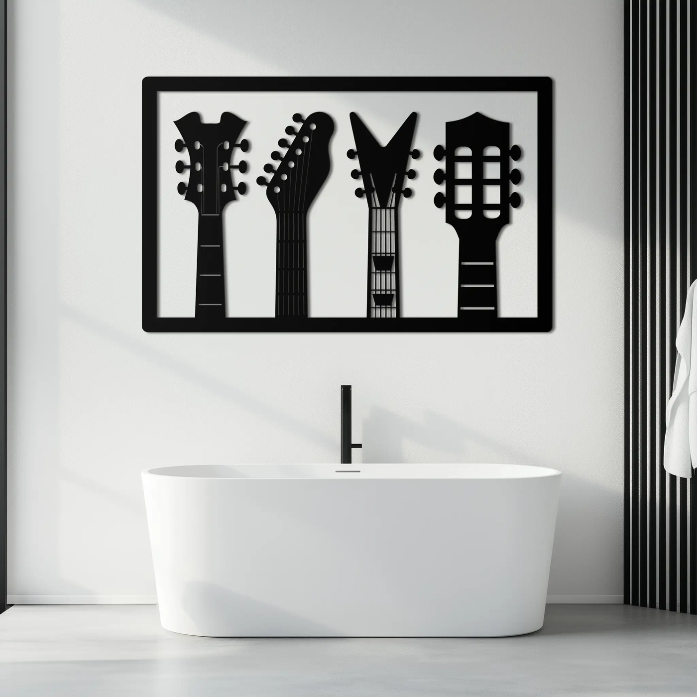 Guitar Neck Metal Wall Art - Modern Music Lover’s Decor- KAF258 by Enova Art