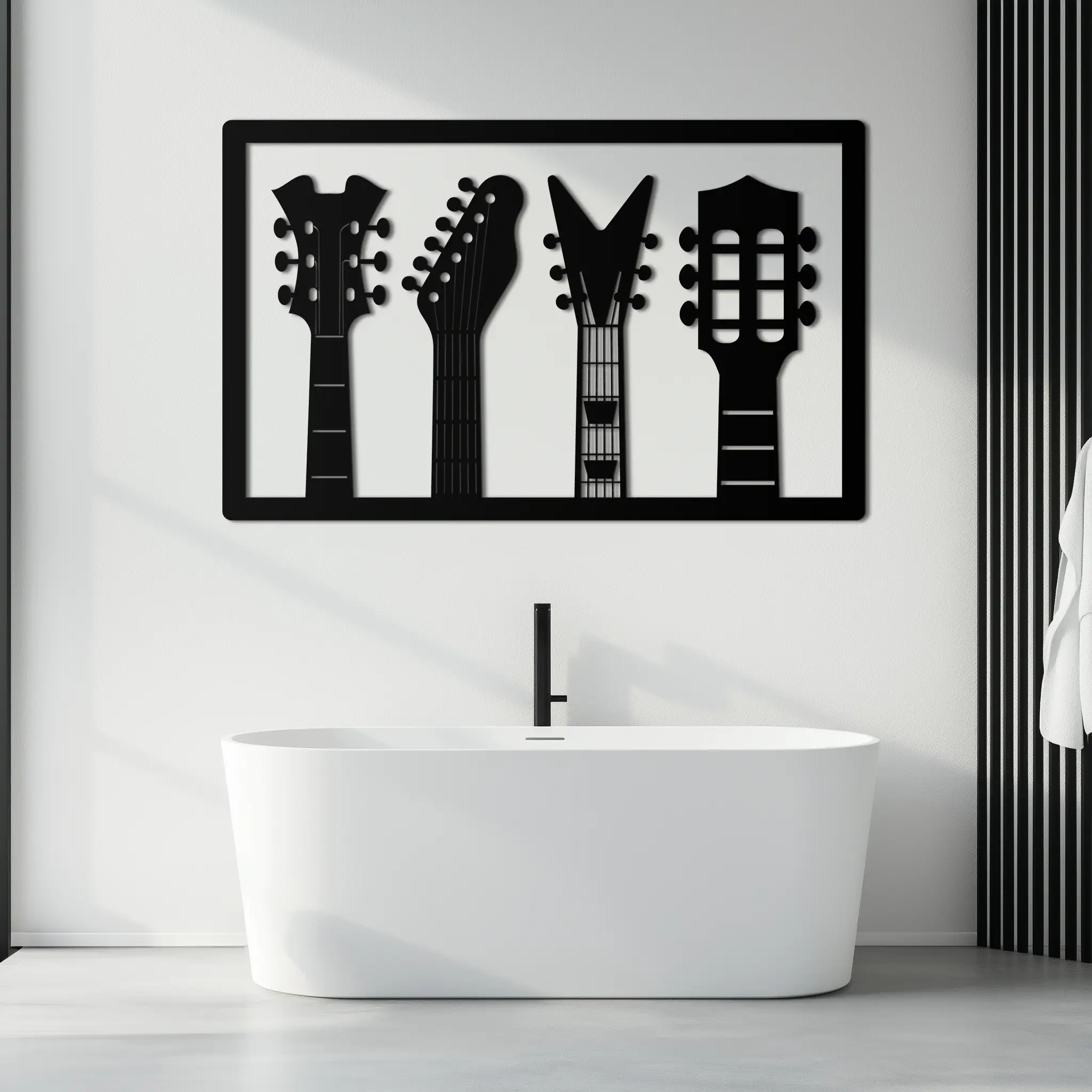 Guitar Neck Metal Wall Art - Modern Music Lover’s Decor- KAF258 by Enova Art