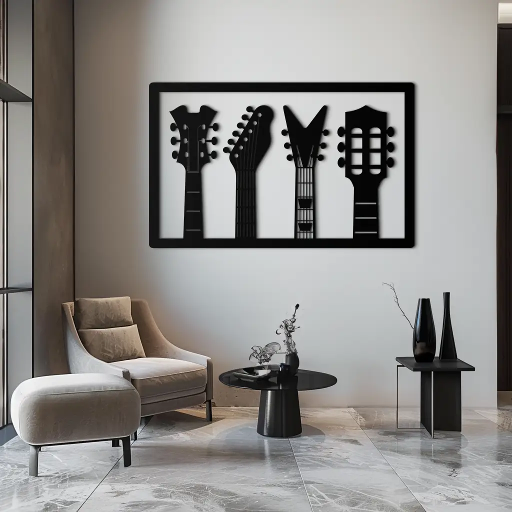 Guitar Neck Metal Wall Art - Modern Music Lover’s Decor- KAF258 by Enova Art