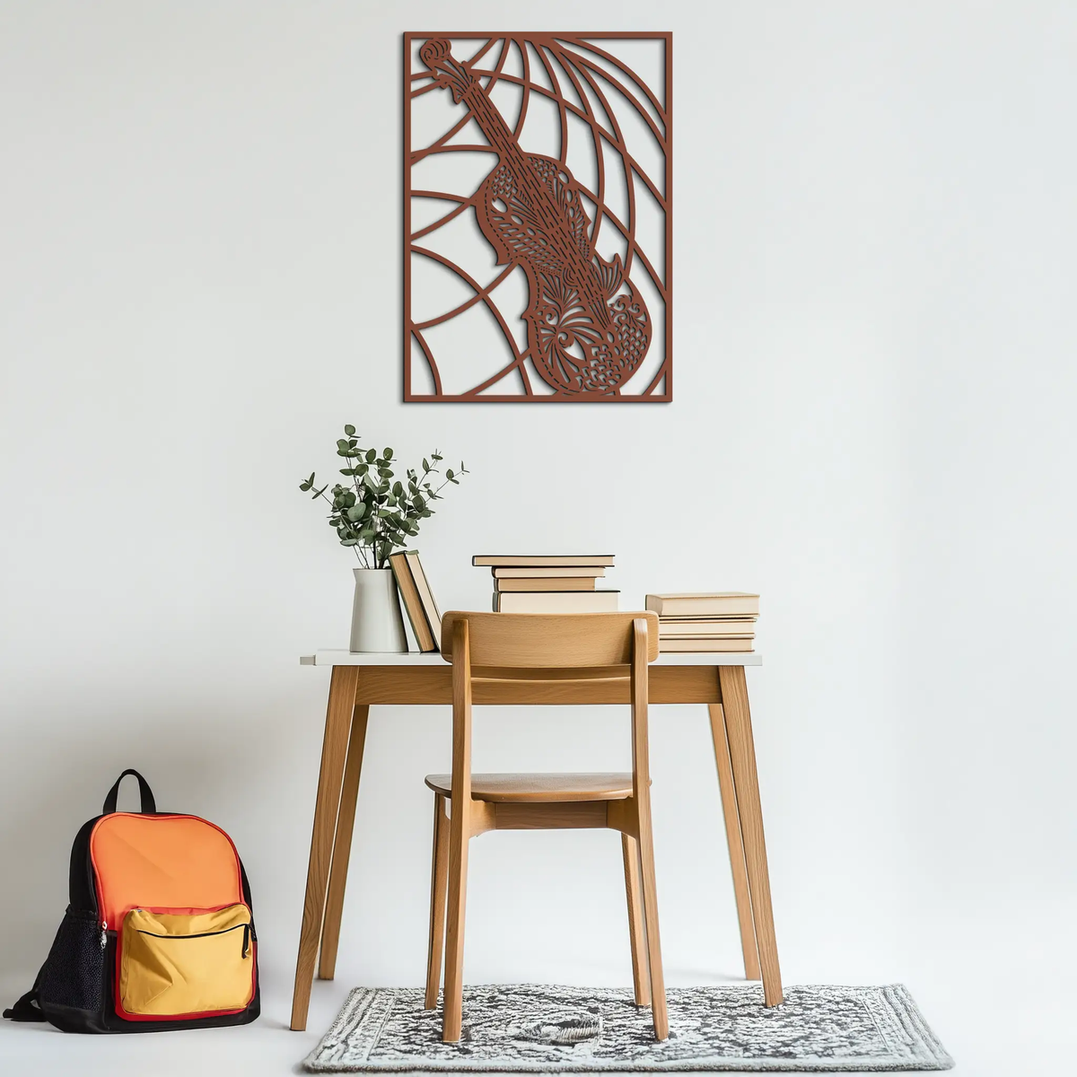 Ornamental Violin Metal Wall Art - Musical Instrument Decor- KAF259 by Enova Art