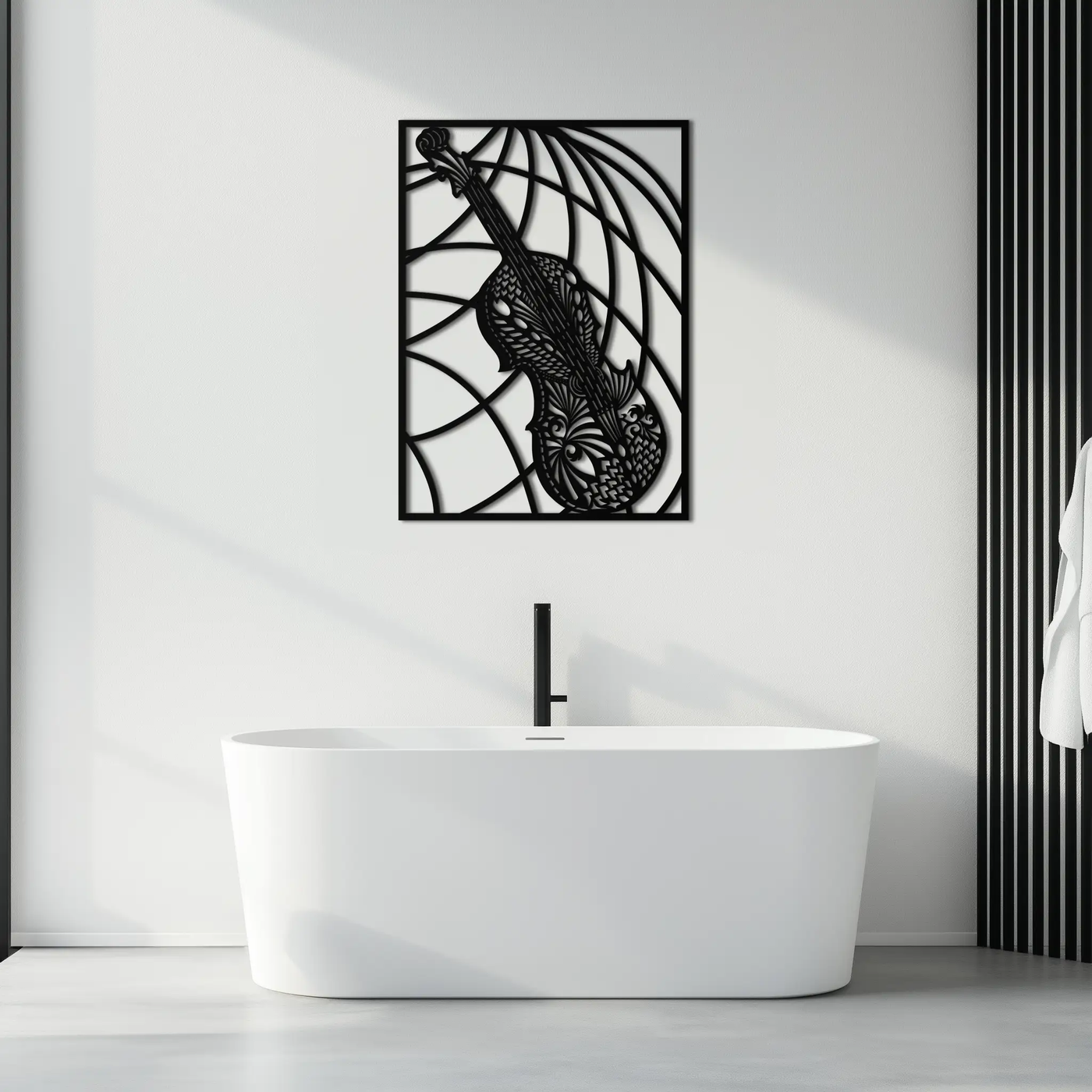 Ornamental Violin Metal Wall Art - Musical Instrument Decor- KAF259 by Enova Art