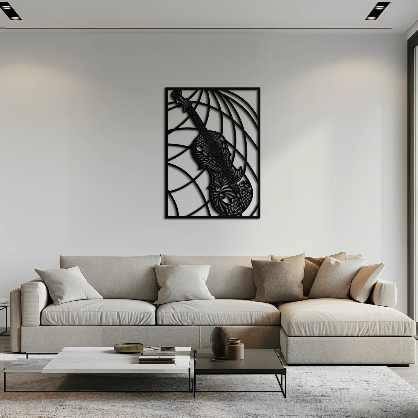 Ornamental Violin Metal Wall Art - Musical Instrument Decor- KAF259 by Enova Art