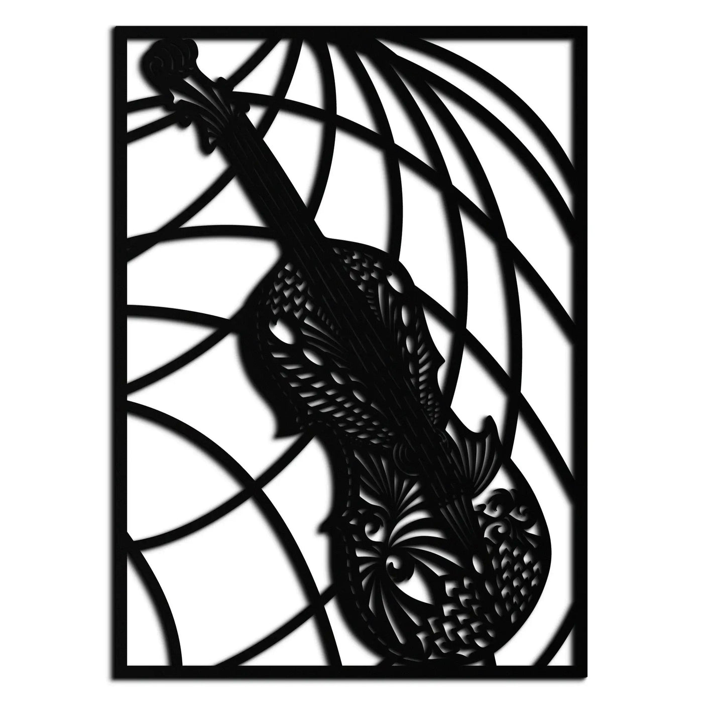 Ornamental Violin Metal Wall Art - Musical Instrument Decor- KAF259 by Enova Art