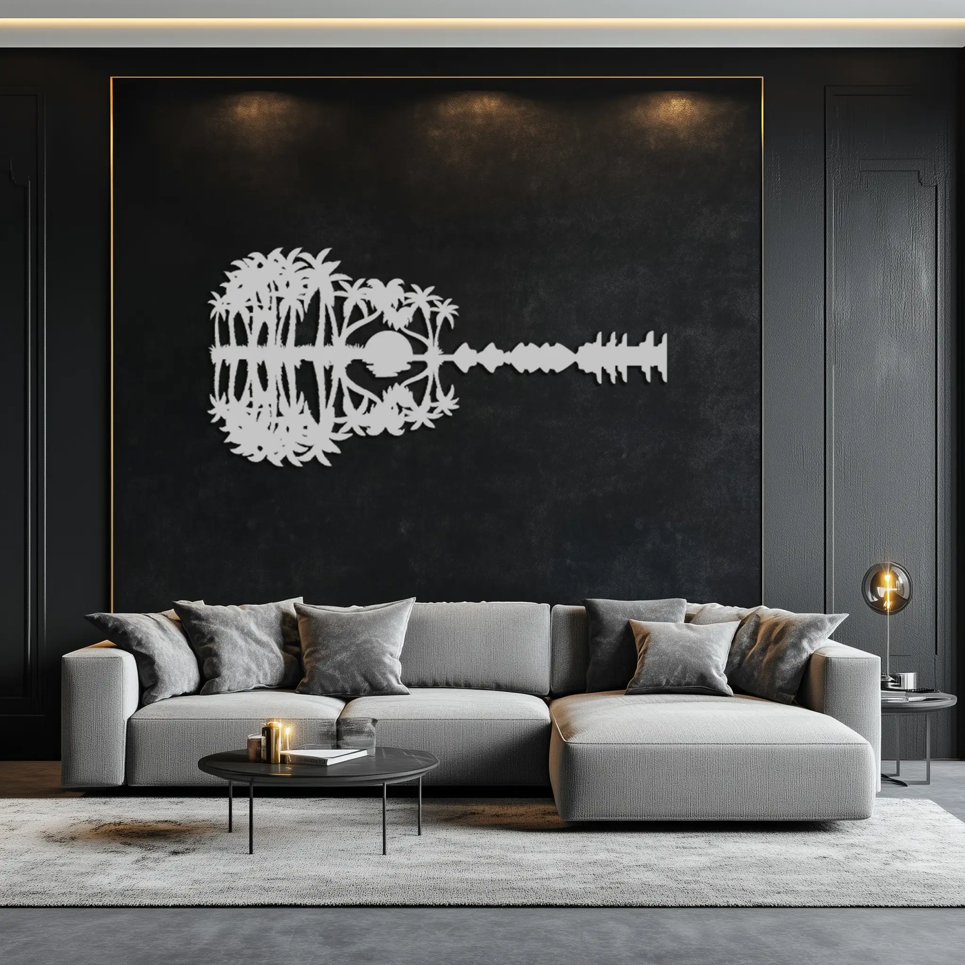 Sunset Guitar Metal Wall Art - Nature-Inspired Music Decor- KAF261 by Enova Art