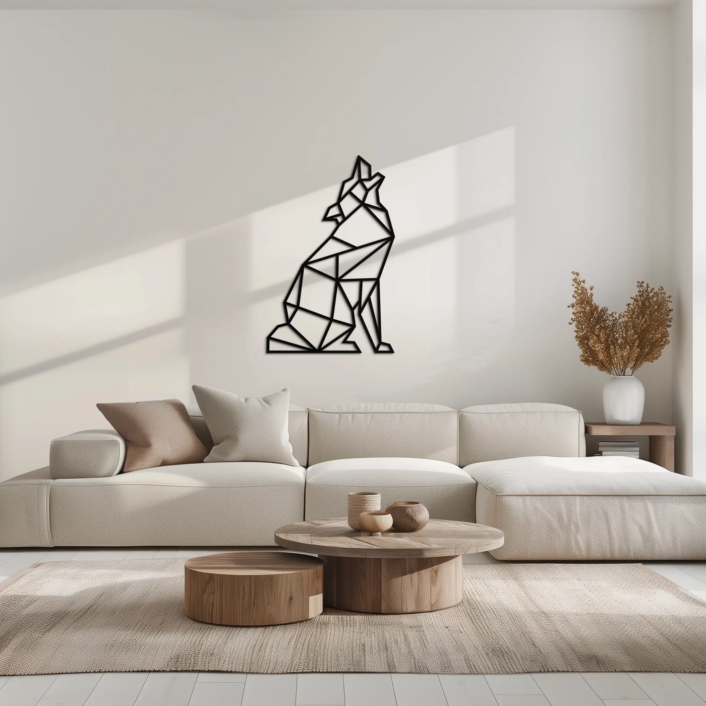 Geometric Wolf Metal Wall Art - Modern Animal Decor- KAF262 by Enova Art