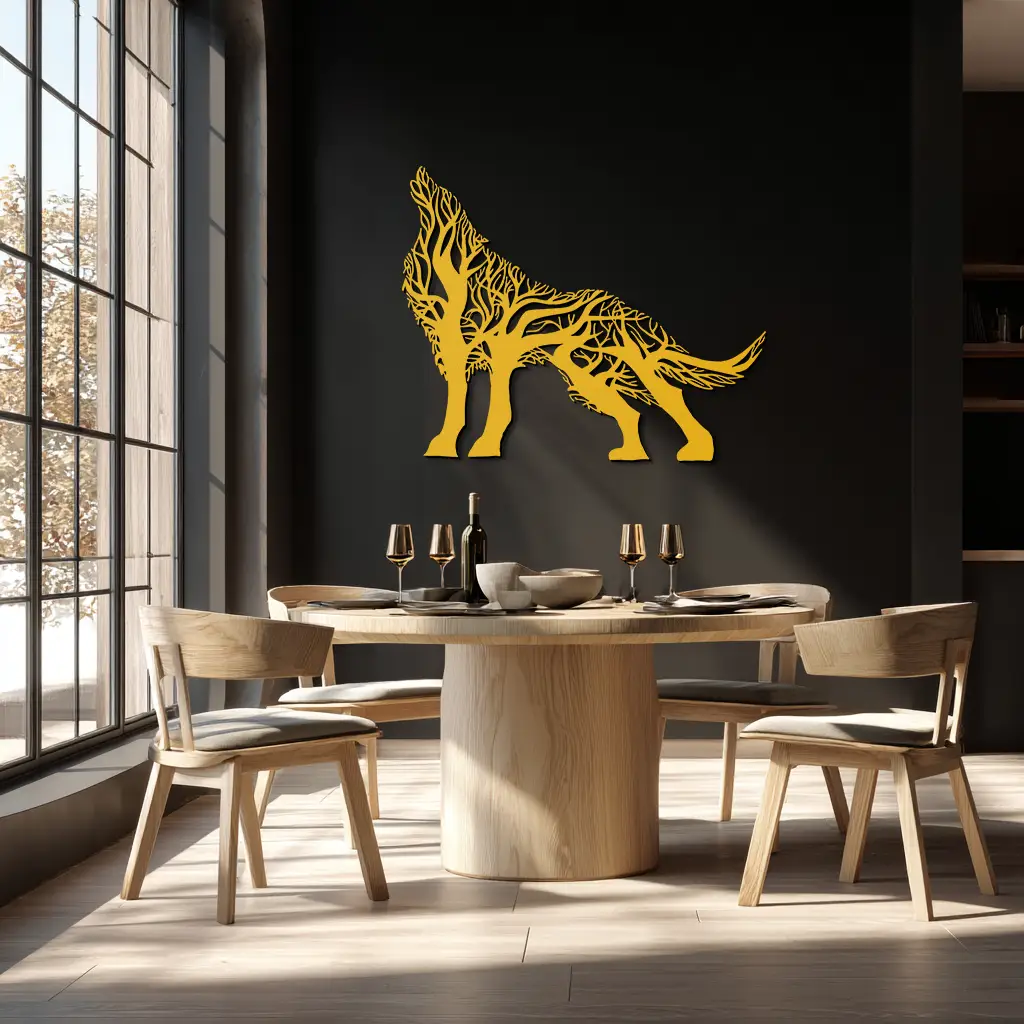 Tree Wolf Metal Wall Art - Nature-Inspired Wildlife Decor- KAF263 by Enova Art