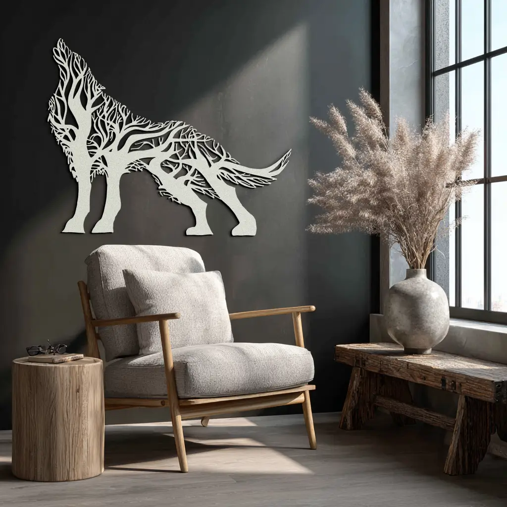 Tree Wolf Metal Wall Art - Nature-Inspired Wildlife Decor- KAF263 by Enova Art