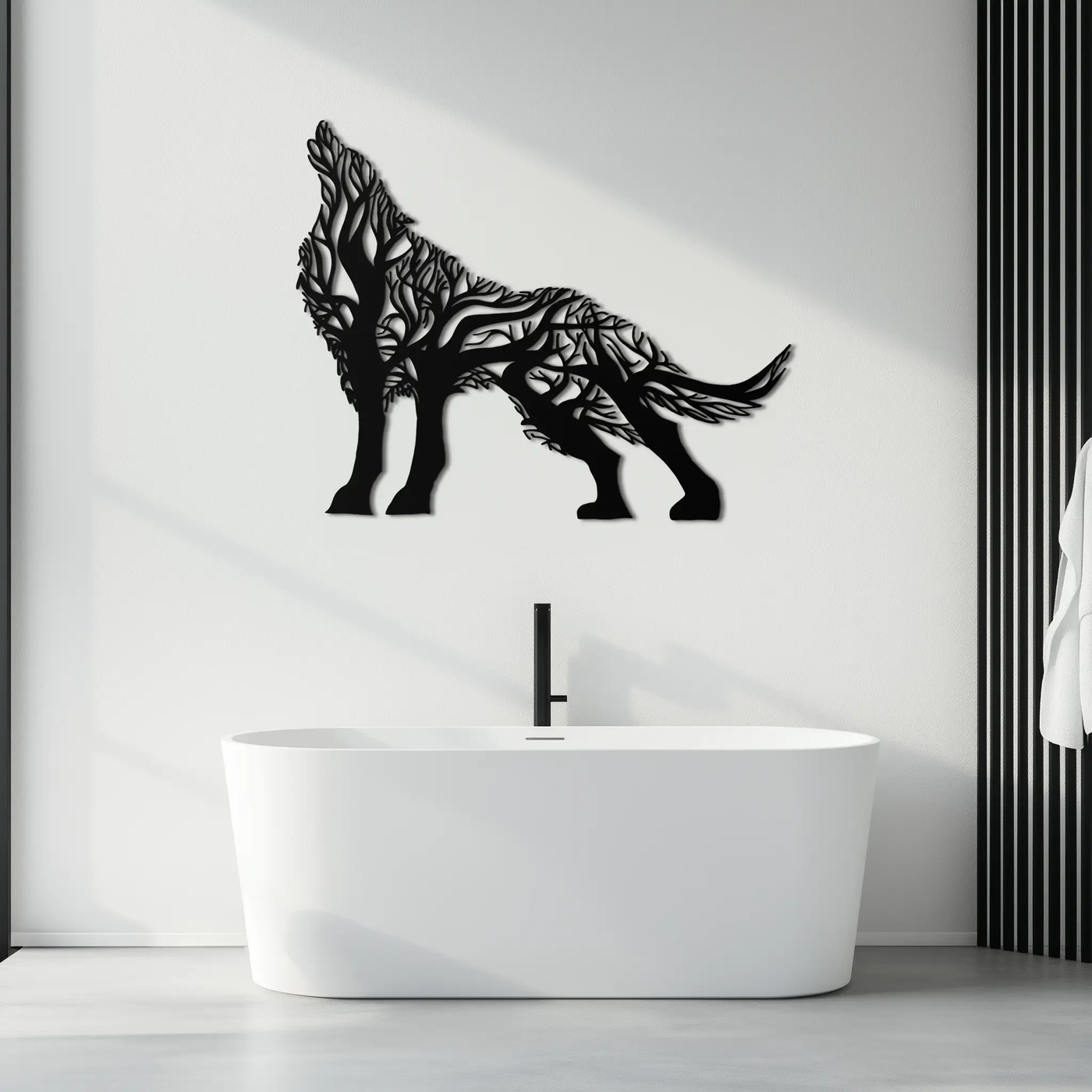 Tree Wolf Metal Wall Art - Nature-Inspired Wildlife Decor- KAF263 by Enova Art