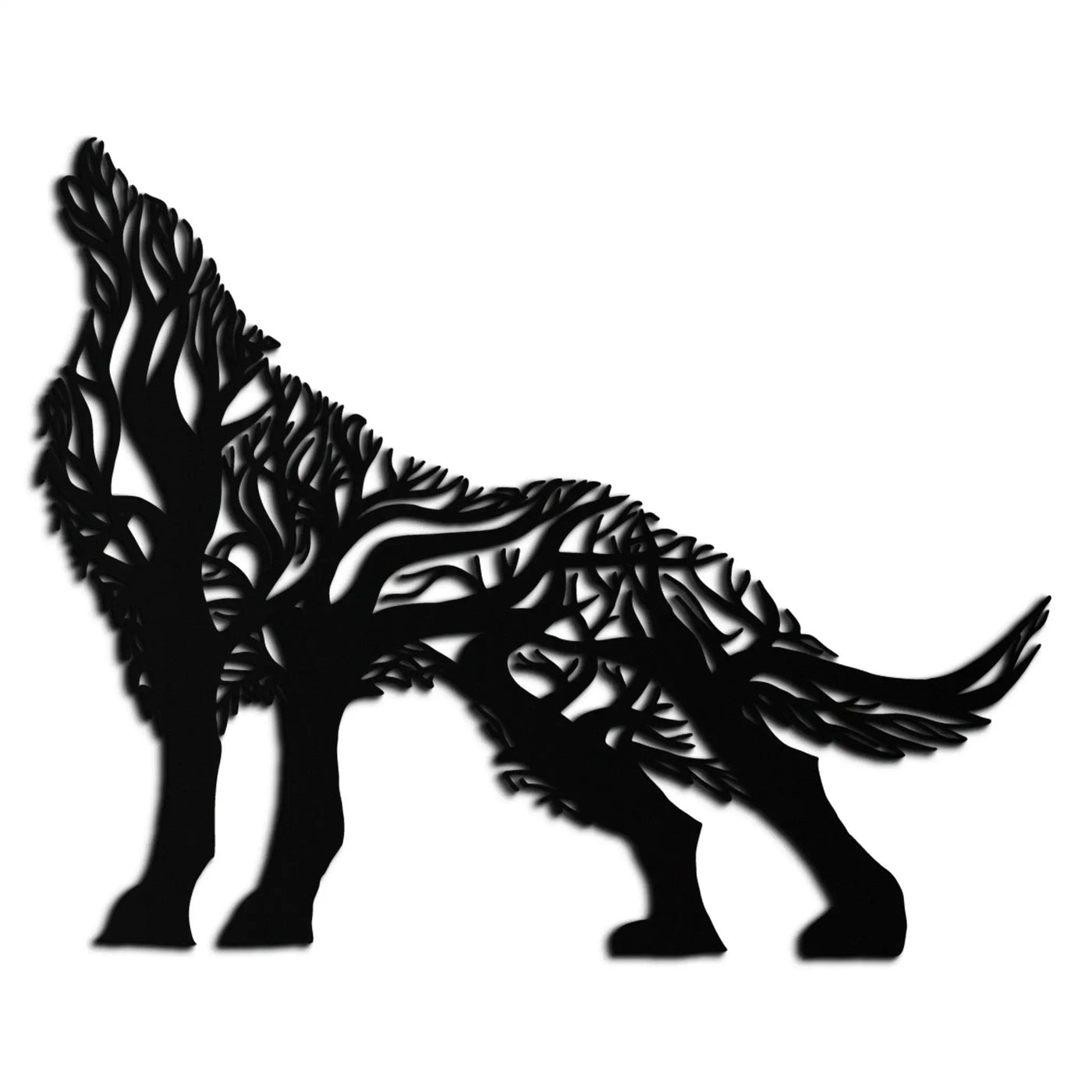 Tree Wolf Metal Wall Art - Nature-Inspired Wildlife Decor- KAF263 by Enova Art