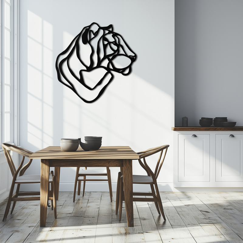 Line Lion Metal Wall Art - Modern Abstract Animal Decor- KAF264 by Enova Art