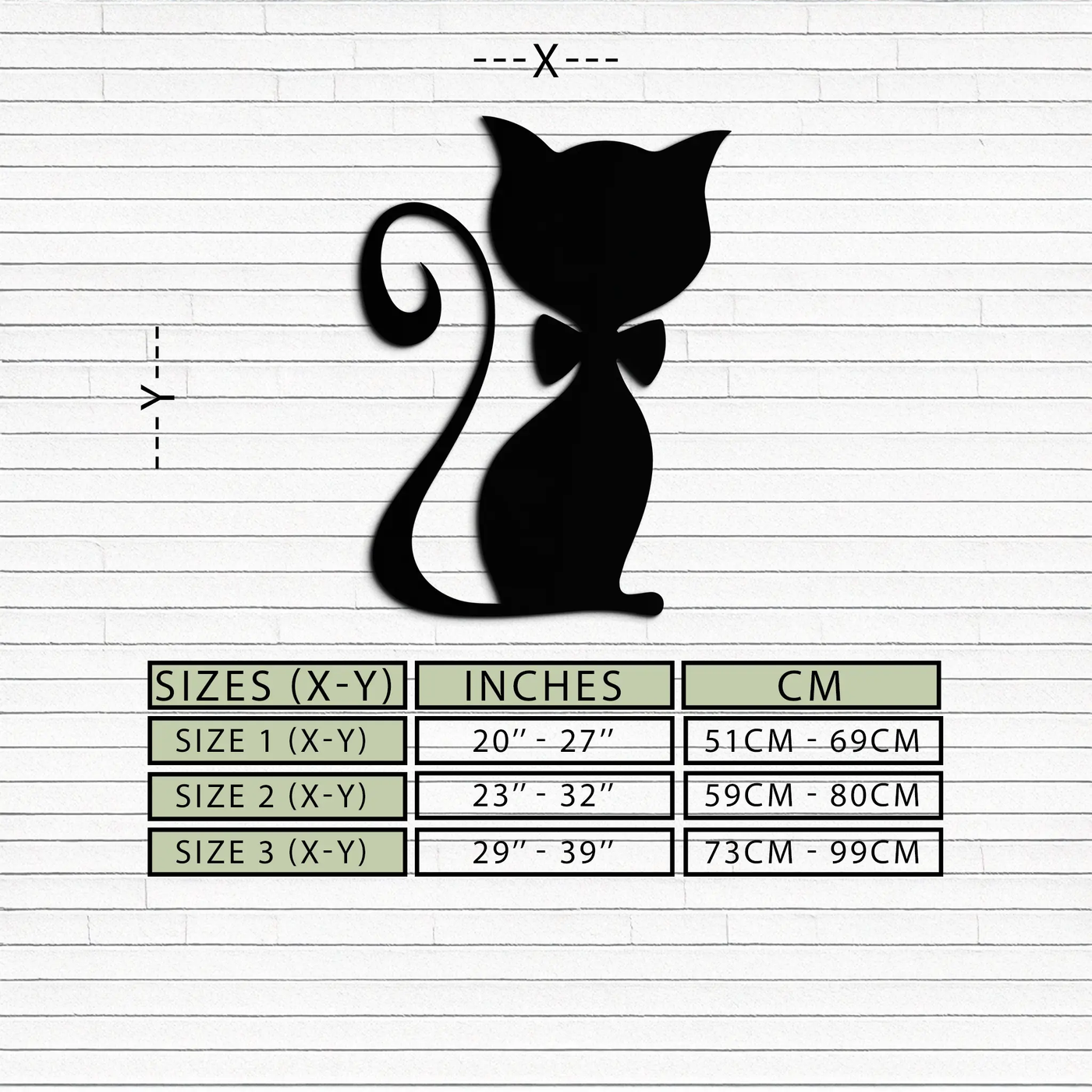 Cute Cat Metal Wall Art – Minimalist Feline Decor - KAF268 by Enova Art