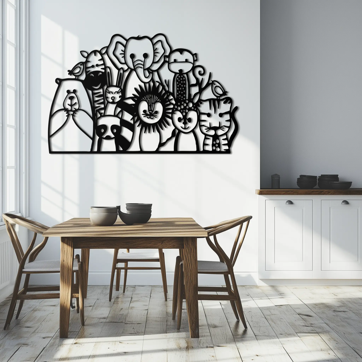 Cute Animal Metal Wall Art – Jungle & Safari Theme - KAF269 by Enova Art