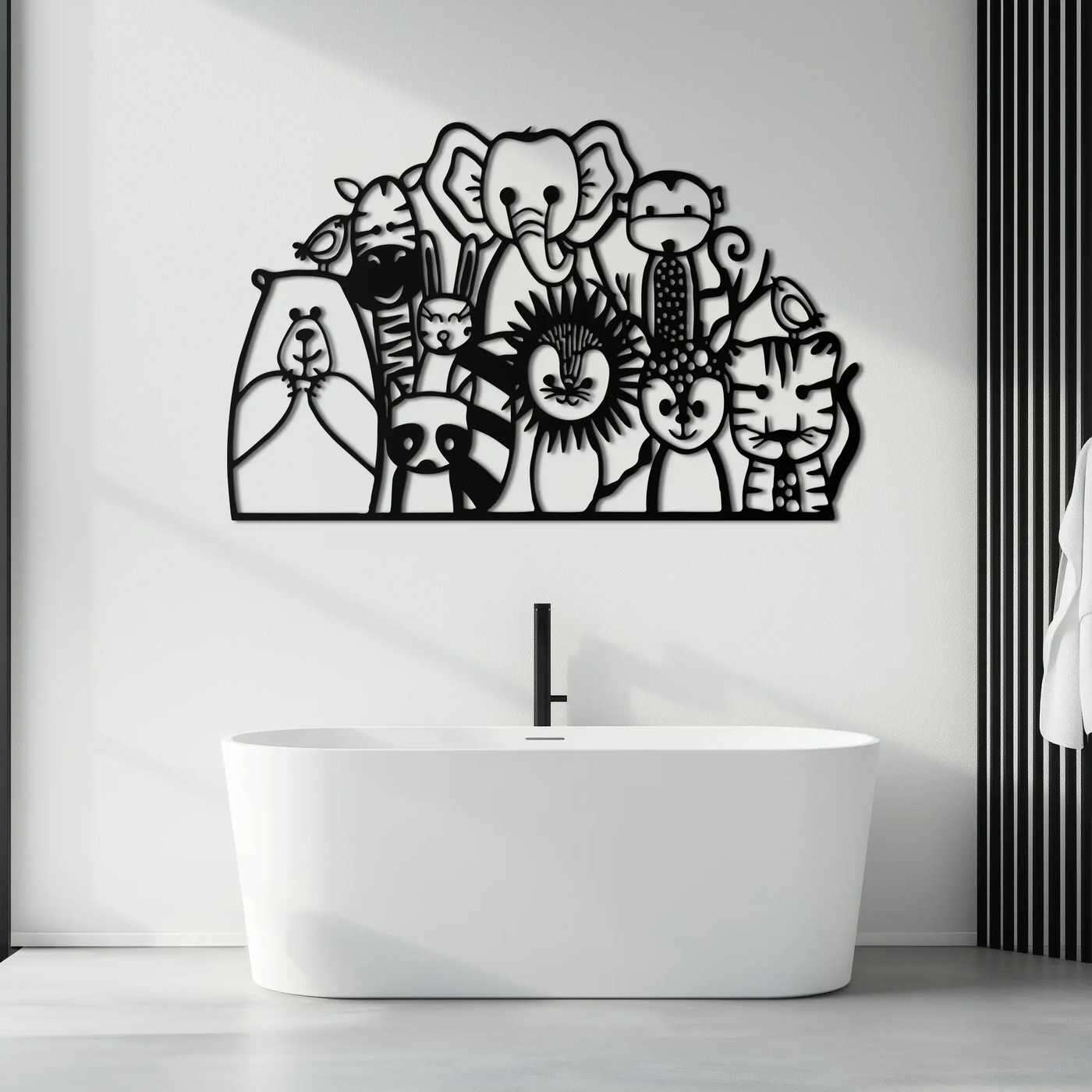 Cute Animal Metal Wall Art – Jungle & Safari Theme - KAF269 by Enova Art