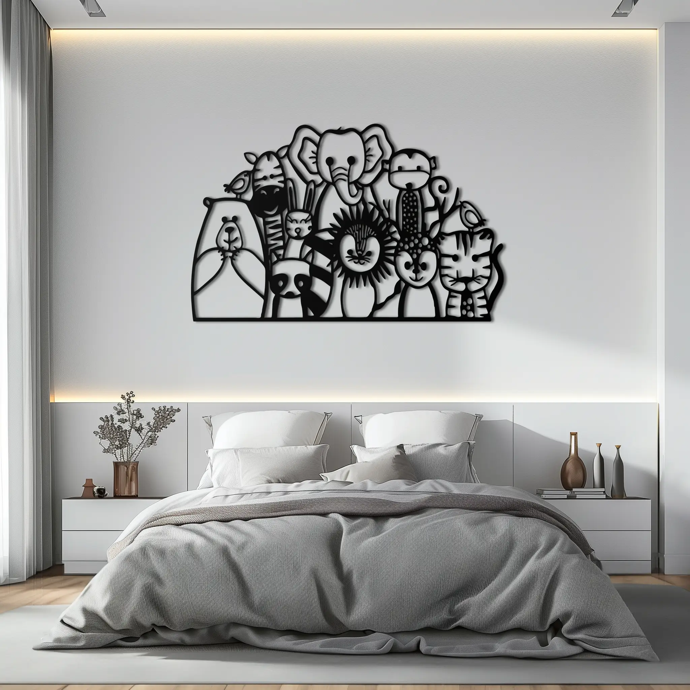 Cute Animal Metal Wall Art – Jungle & Safari Theme - KAF269 by Enova Art
