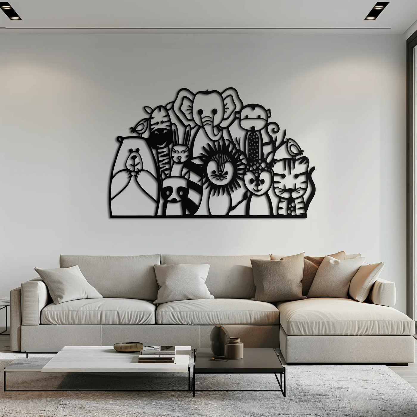 Cute Animal Metal Wall Art – Jungle & Safari Theme - KAF269 by Enova Art