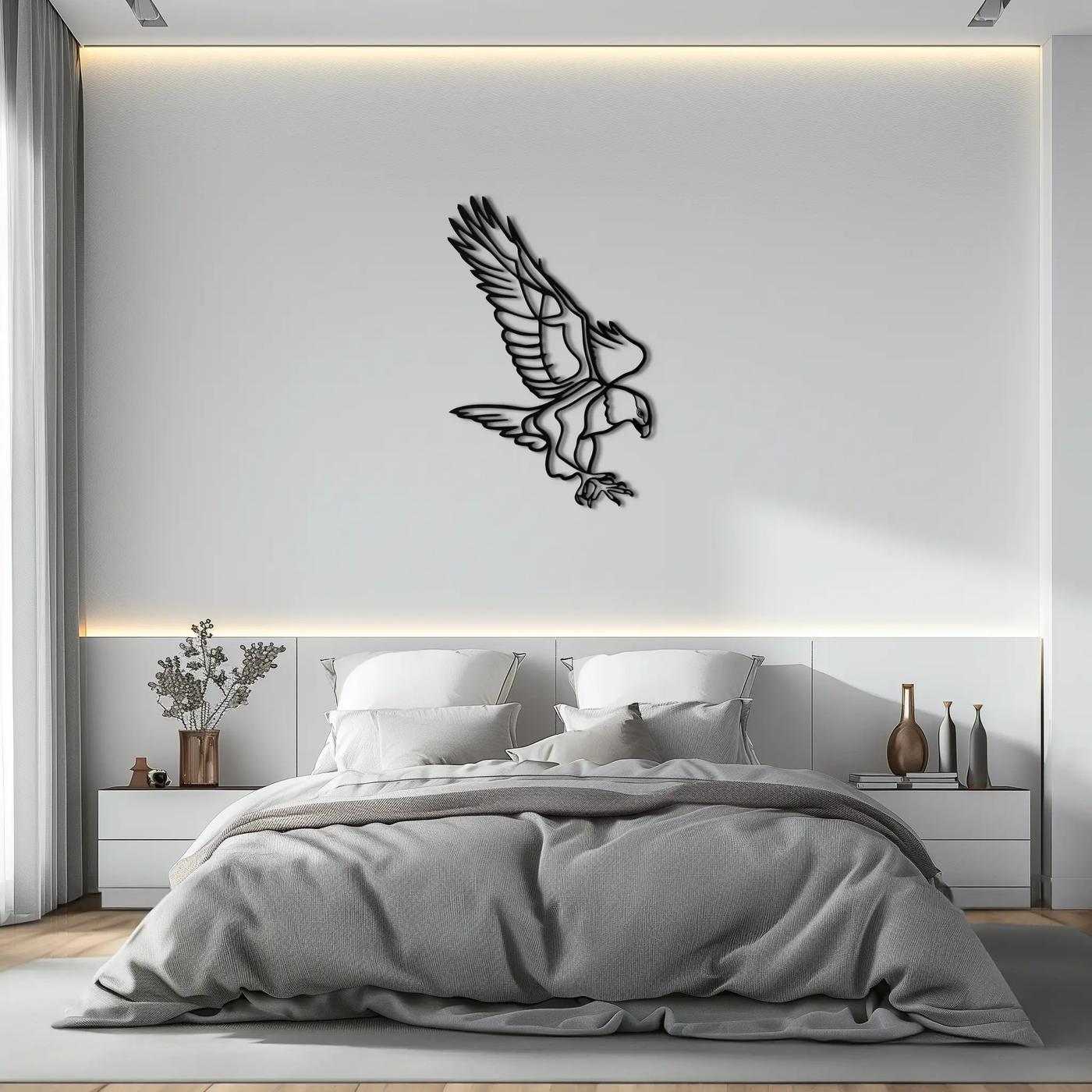 Eagle Metal Wall Art – Bold & Majestic Bird Decor - KAF271 by Enova Art