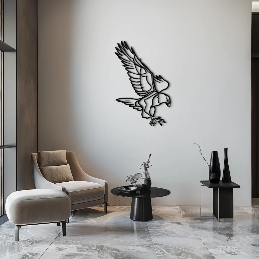 Eagle Metal Wall Art – Bold & Majestic Bird Decor - KAF271 by Enova Art