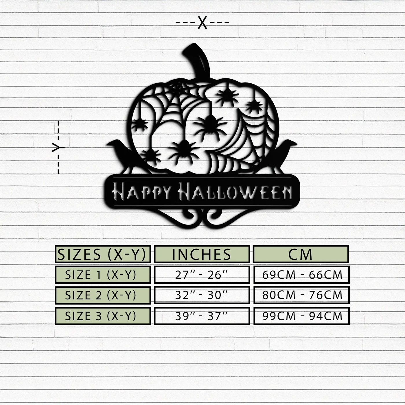 Happy Halloween Pumpkin Metal Wall Art - Spooky Home Decor - KAF275 by Enova Art