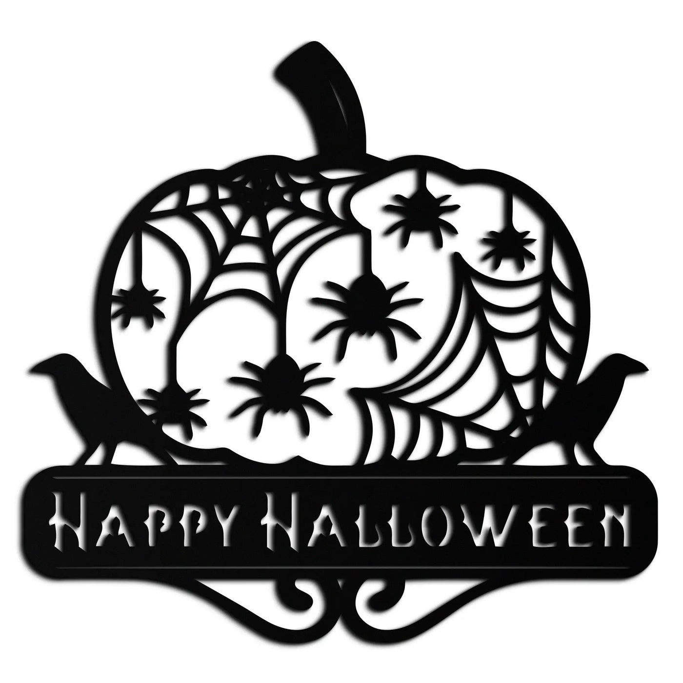 Happy Halloween Pumpkin Metal Wall Art - Spooky Home Decor - KAF275 by Enova Art