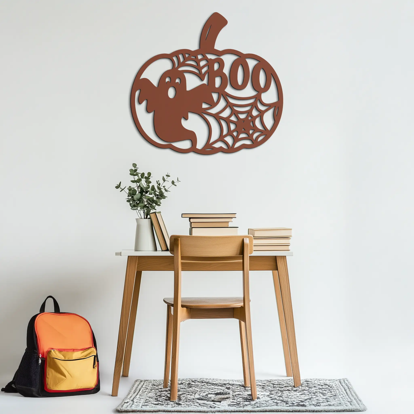 Halloween Boo Pumpkin Metal Wall Art - Spooky Halloween Decor- KAF276 by Enova Art