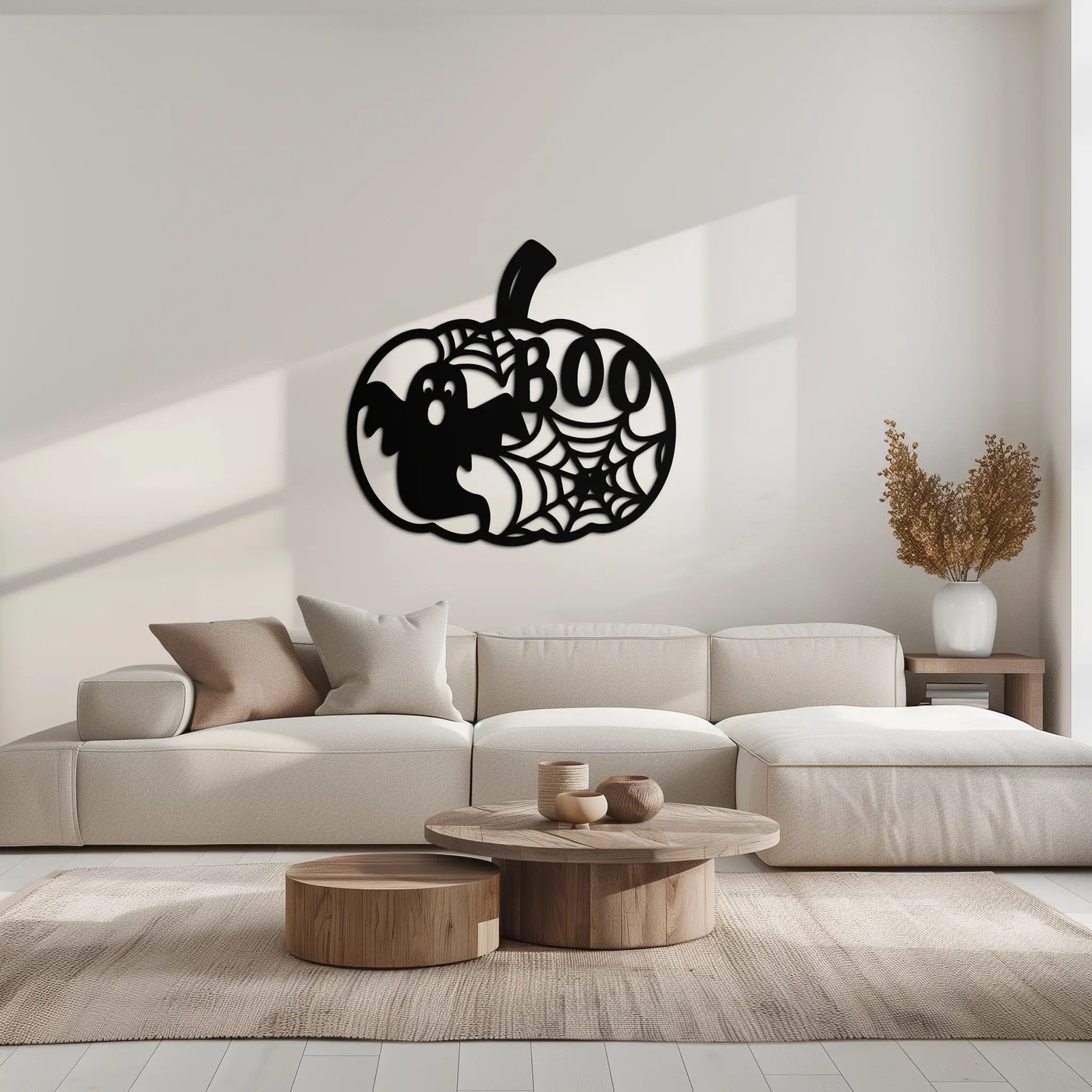 Halloween Boo Pumpkin Metal Wall Art - Spooky Halloween Decor- KAF276 by Enova Art