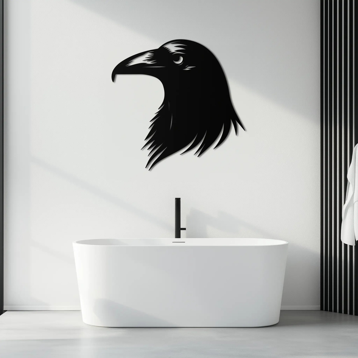 Raven Metal Wall Art - Mysterious Crow Silhouette Decor- KAF277 by Enova Art