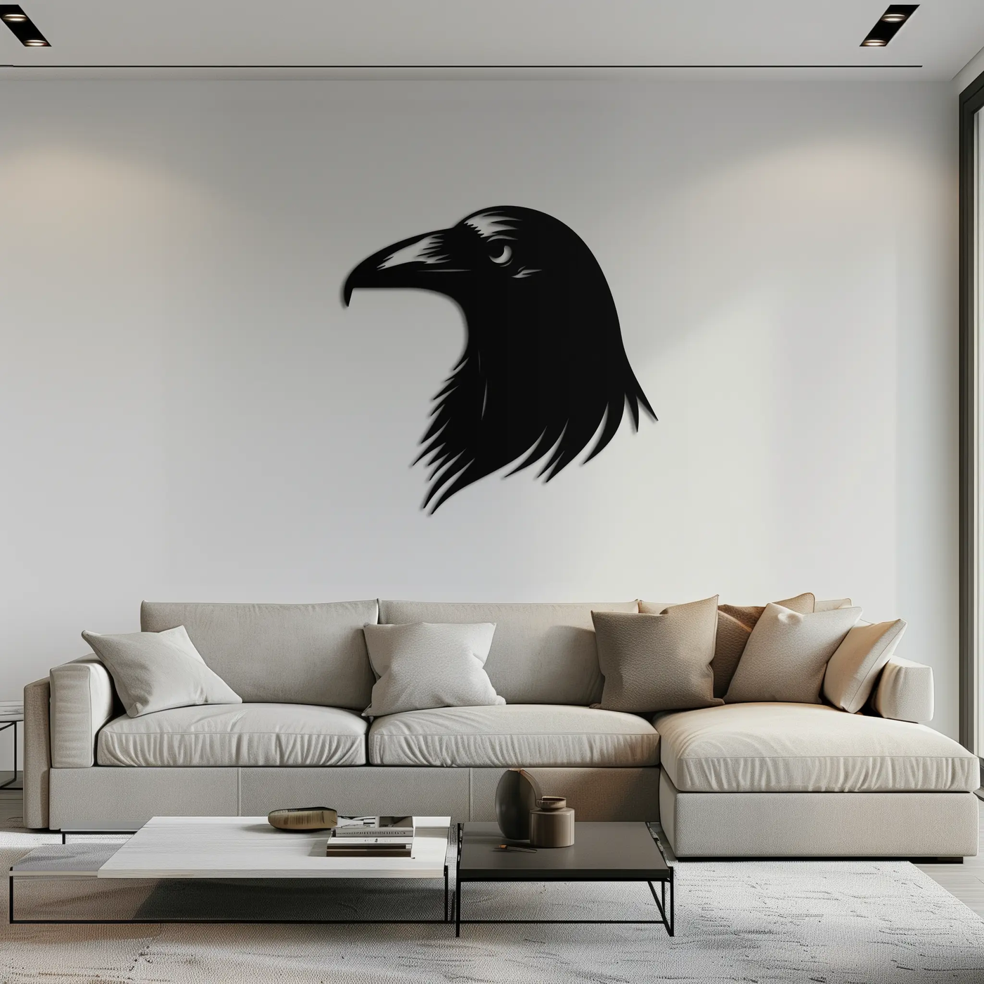 Raven Metal Wall Art - Mysterious Crow Silhouette Decor- KAF277 by Enova Art