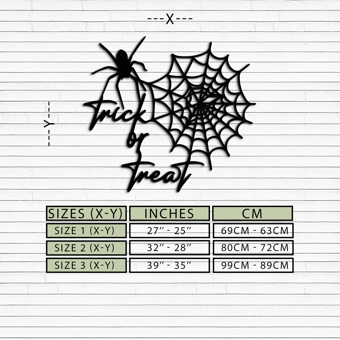 "Trick or Treat" Halloween Metal Wall Art – Spider Web Design- KAF278 by Enova Art