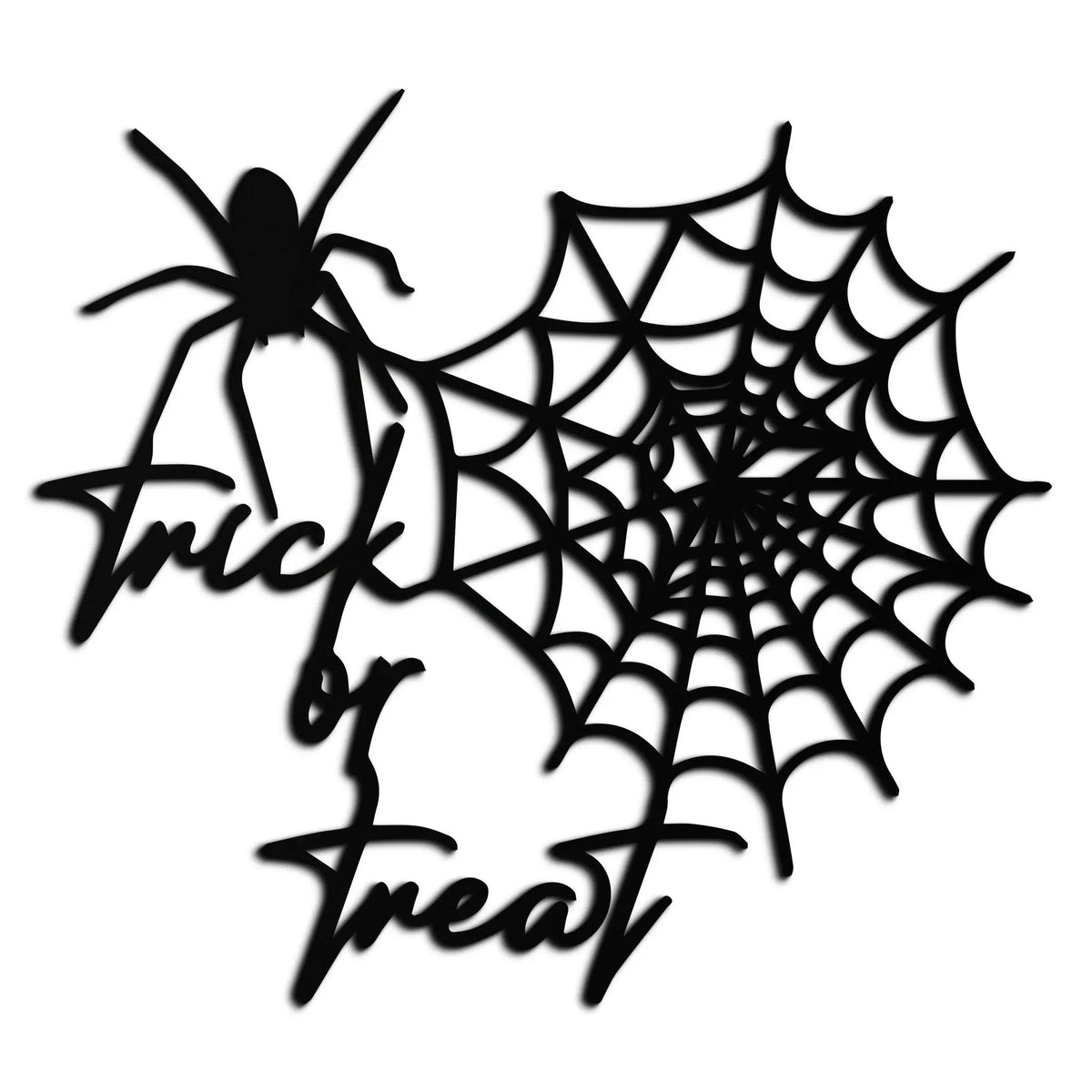 "Trick or Treat" Halloween Metal Wall Art – Spider Web Design- KAF278 by Enova Art