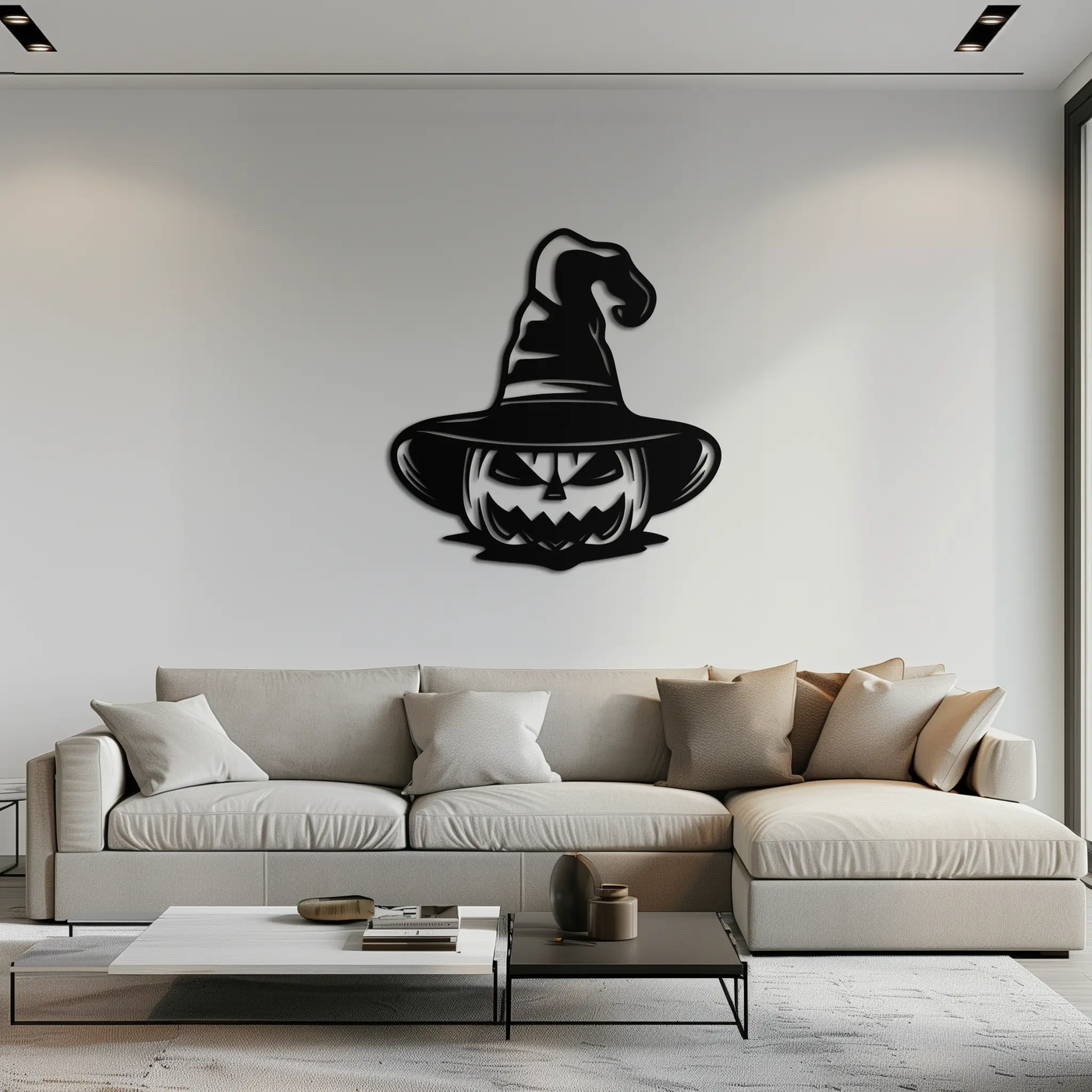 Witch Hat Pumpkin Metal Wall Art - Spooky Halloween Decor- KAF281 by Enova Art