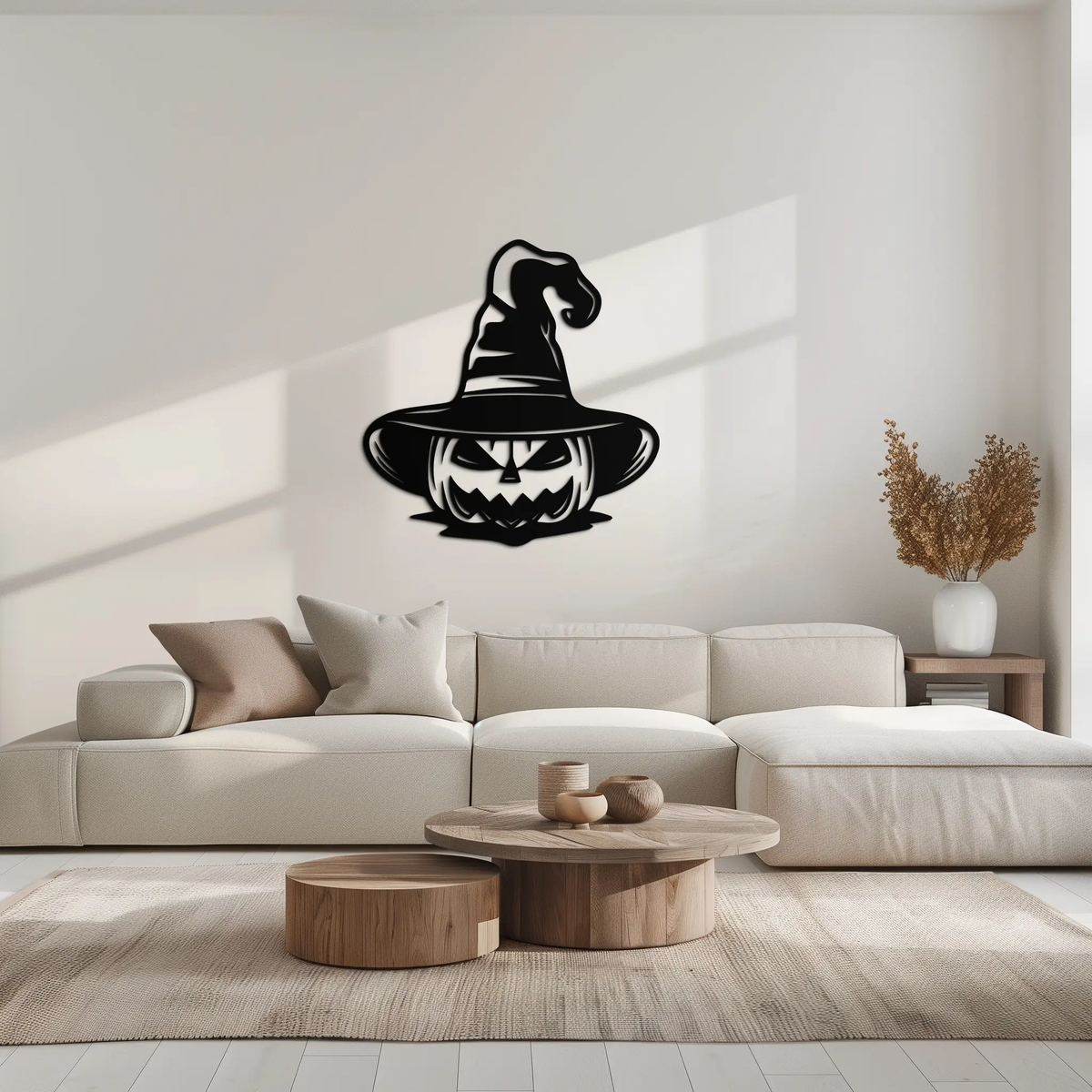 Witch Hat Pumpkin Metal Wall Art - Spooky Halloween Decor- KAF281 by Enova Art