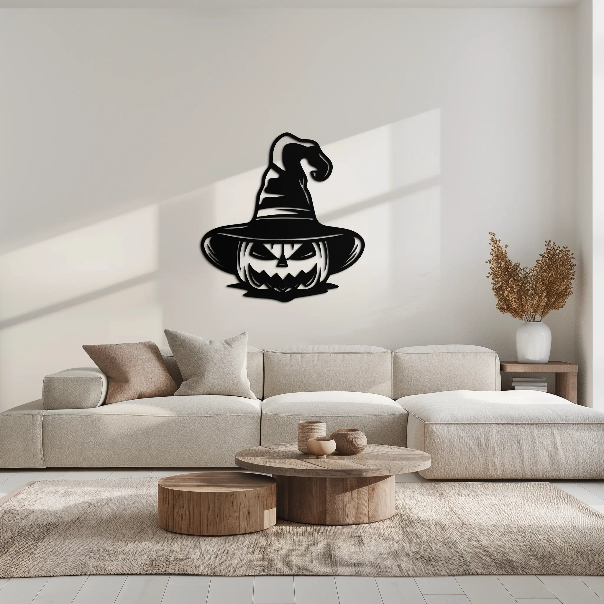 Witch Hat Pumpkin Metal Wall Art - Spooky Halloween Decor- KAF281 by Enova Art