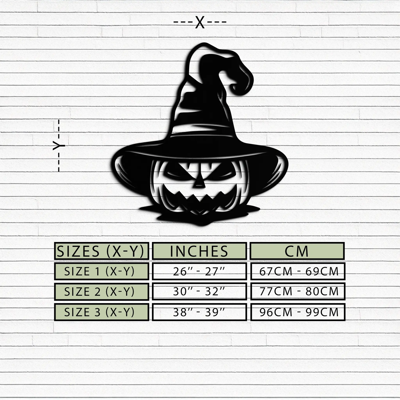 Witch Hat Pumpkin Metal Wall Art - Spooky Halloween Decor- KAF281 by Enova Art