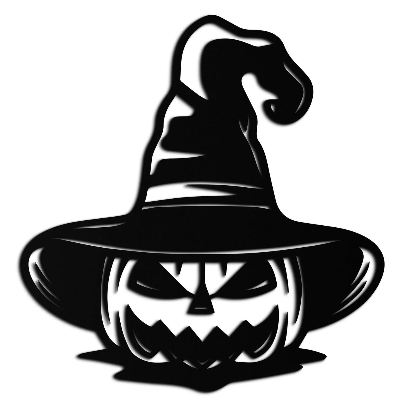Witch Hat Pumpkin Metal Wall Art - Spooky Halloween Decor- KAF281 by Enova Art