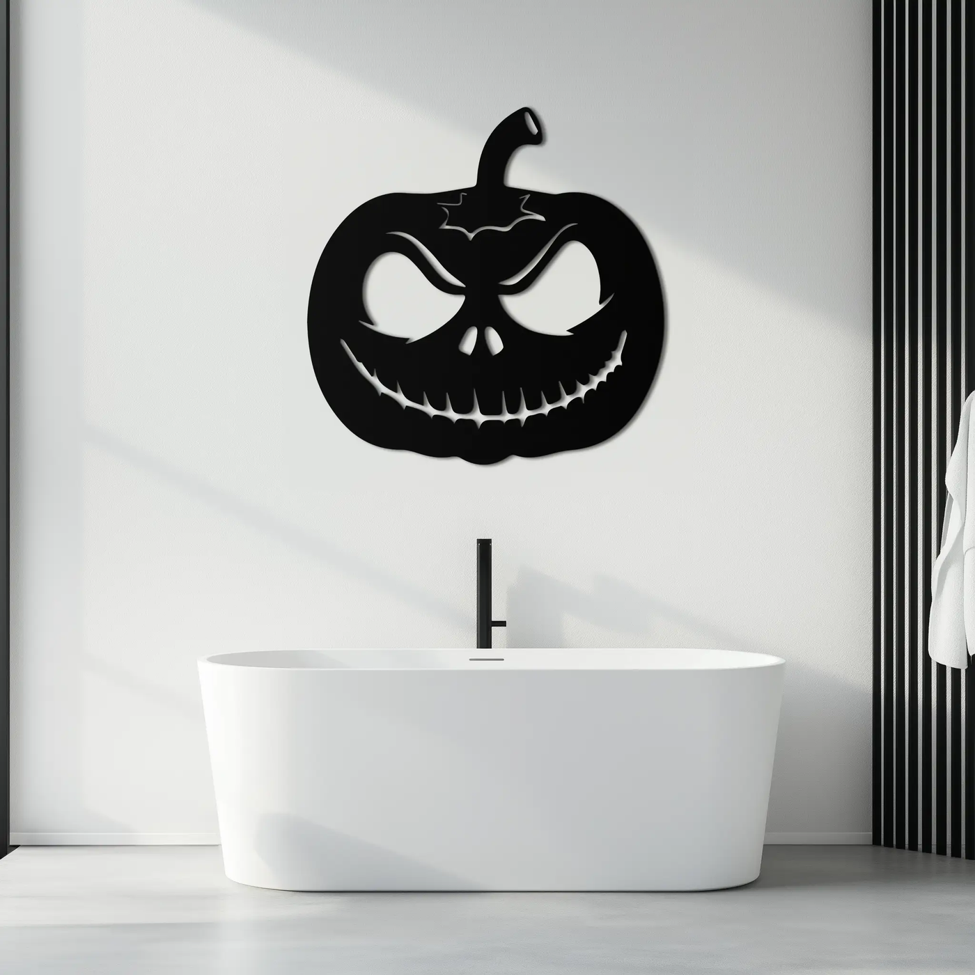 Pumpkin Metal Wall Art – Halloween Jack-O'-Lantern Decor- KAF282 by Enova Art