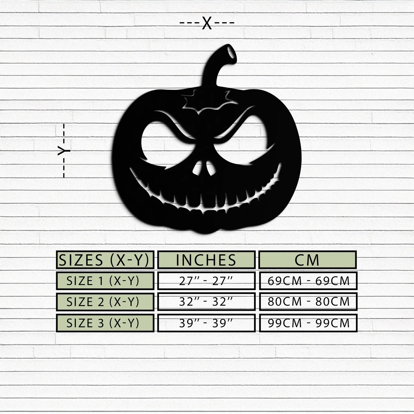 Pumpkin Metal Wall Art – Halloween Jack-O'-Lantern Decor- KAF282 by Enova Art