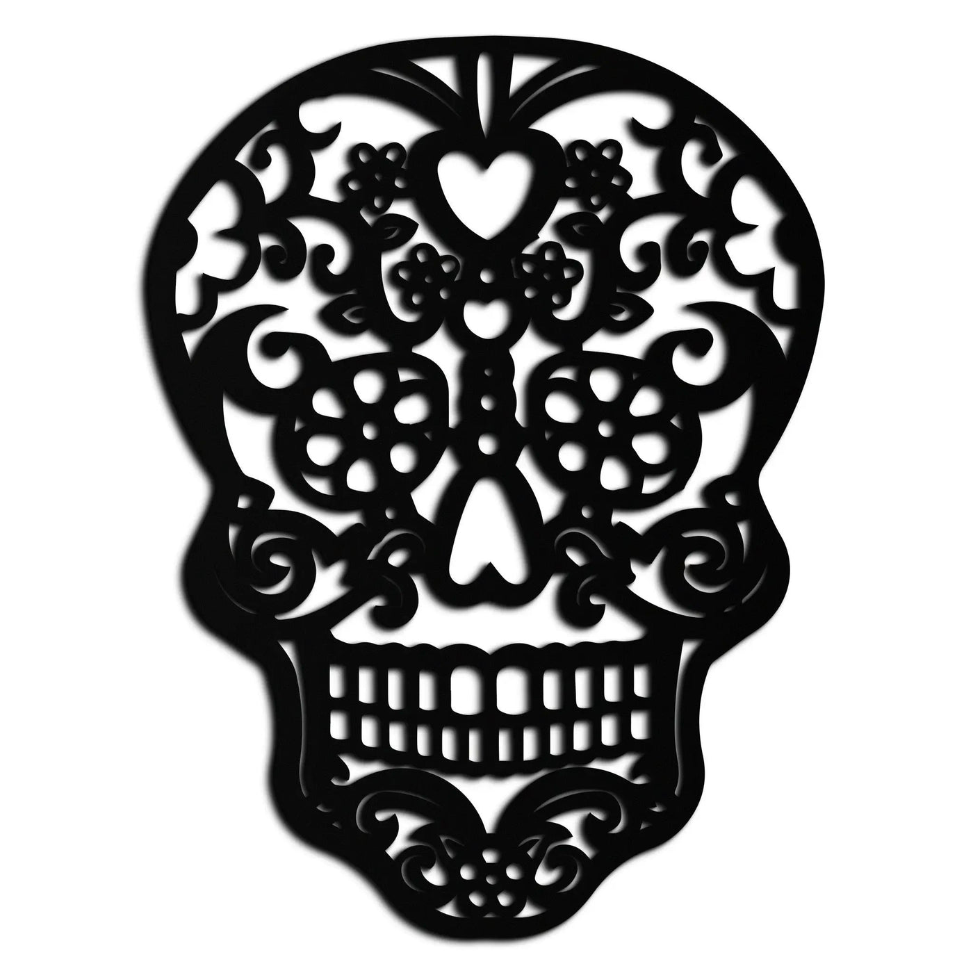 Halloween Skull Metal Wall Art - Intricate Floral Skull Decor- KAF283 by Enova Art